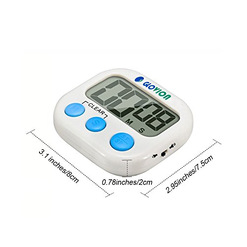 Glovion Large Display And Buttons Digital Kitchen Cooking Memory Timer(Colorful Color With Lanyard) (White) #TOP2