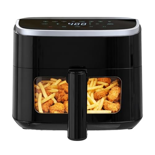 Image of NEWBULIG Air Fryer，4QT Small AirFryer with Easy View Window and Interior Light, Digital Touchscreen with 8 Presets for Custom Cooking, Nonstick and Dishwasher Safe Basket, Black