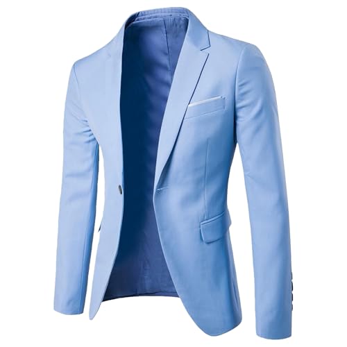 Mens Lightweight Business Jacket Tuxedo Casual One Button Sport Coats Classic Slim Fit Blazers Suit