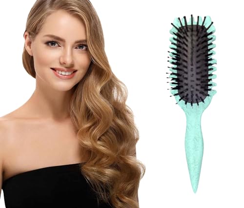 Baunce Curl Brush - Baunce Curl Defining Brush, Baunce Curl Defining Styling Brush, Boar Bristle Hair Brush Styling Brush for Detangling, Shaping & Defining Curls for Women Less Pulling (1PC Grün)