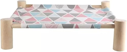 YaptheS Cama hamaca para gatos y perros, hamaca de madera para gatos, cama de enfriamiento elevada, cama portátil desmontable para mascotas para