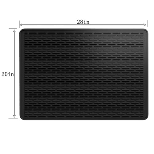 Glass Cooktop Protector,Silicone Electric Stove Cover Mat - 28 x 20 Ceramic Stove top Cover, Heat Resistant Glass Cooktop Cover, Flat RV Range Stovetop Protector, XL Dish Drying Mats for Kitchen