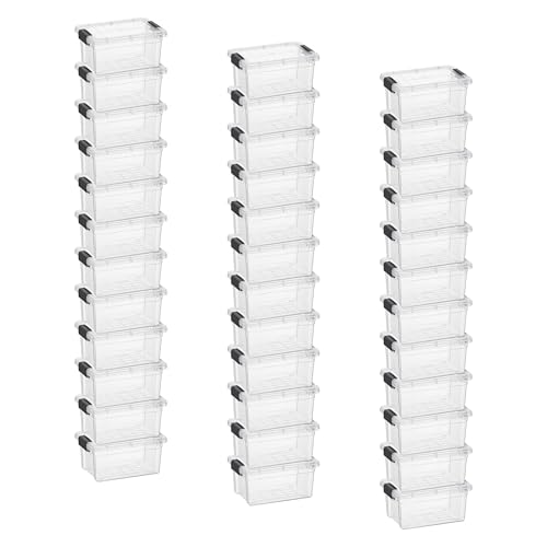 Image of Superio 1.85 Quart Clear Plastic Storage Boxes with Lids, Stackable Organizer Containers, BPA-Free Storage Bins for Home, Office, School & Dorm, 36 Pack