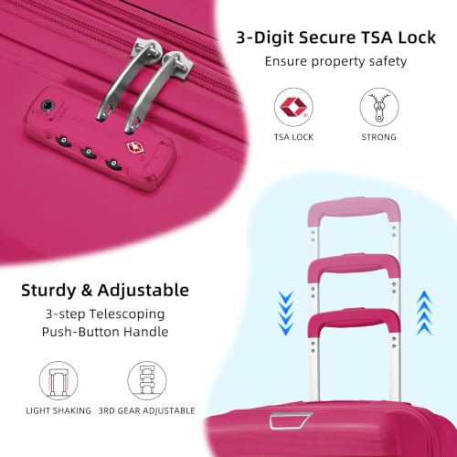 Image of LARVENDER Carry On Luggage 22x14x9 Airline Approved, Suitcases with Wheels