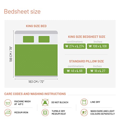Image of DDECOR - Doncia 100% Cotton Double Bedsheet with 2 Pillow Covers, King Size, Brown