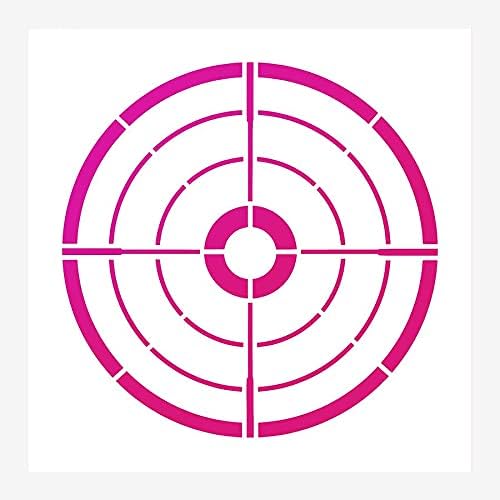 Bullseye Target Stencil Reusable Sturdy Flexible Transparent 8 x 8 Inches 10mil Mylar Arts and Crafts Material Scrapbooking for Airbrush Painting Drawing
