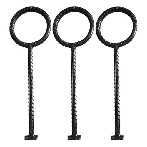 ZIMGOD 3 Pcs Manhole Cover Hooks Heavy Duty, Non Slip Roadside Sewer Lids Pulling Tool, Durable Septic Tank Lid Lifter for Kitchen Highway Garden(60cm (23 5/8