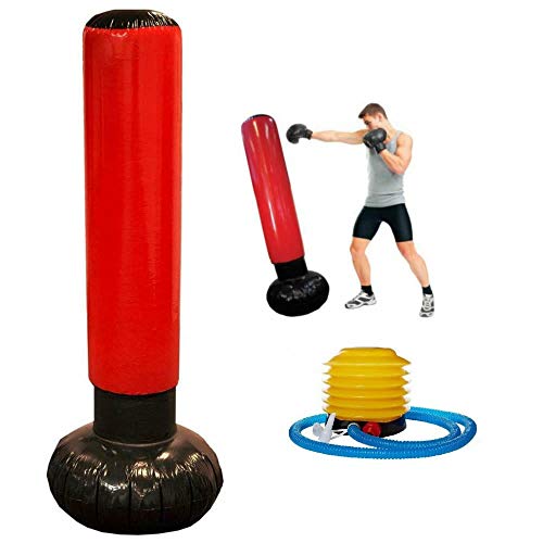MantraRaj Sac de frappe gonflable Tour de boxe Entraînement Gym Exercice pour Adultes Adolescents Fitness Sport Soulagement du stress Cible de boxe Cover