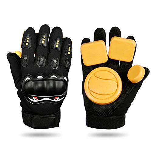 Bumlon Longboard Slide Gloves, Downhill Longboarding Skateboard Gloves with Slider Pucks