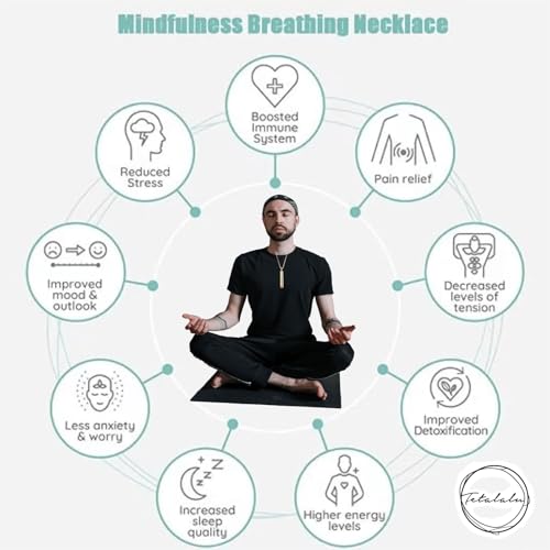 Anxiety Necklace-Breathing Necklace,Quit Smoking Necklace,Necklace for Meditation,Mindfulness Tool for Breathwork, Stress Relief Necklace,Stress Relief Gift for Men and Women - Image 5