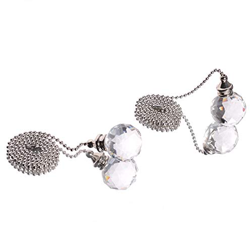 Clear Crystal Prism Ball 30Mm 2 Pieces Dazzling Crystal Ceiling Fan Pull Chain Pull Chain Extension With Connector For Ceiling Light Fan #TOP5