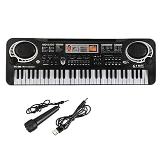 FACULX Clavier de piano électronique pour enfants, 61 touches, avec micro, alimentation USB, cordon audio, instruments… - Les Beatles, Paul McCartney, John Lennon, RIngo Starr, George Harrison