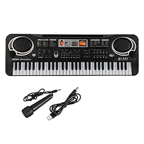 FACULX Clavier de piano électronique pour enfants, 61 touches, avec micro, alimentation USB, cordon audio, instruments… - Les Beatles, Paul McCartney, John Lennon, RIngo Starr, George Harrison FACULX Clavier de piano électronique pour enfants, 61 touches, avec micro, alimentation USB, cordon audio, instruments…