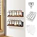 KitHero Magnetic Spice Rack Organizer with 12 Jars, 216 Labels, 1 Steel Funnel for Refrigerator，Microwave Oven - Full Set of Seasoning Organizer, Kitchen Gadgets