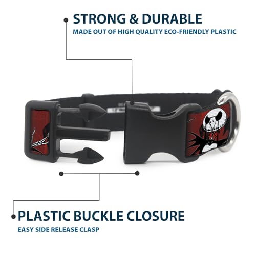 Collar rojo de rayas Jack NBC con clip de plástico de alta resistencia para mascotas 5