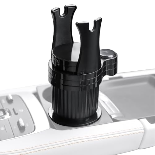 Cup Holder Extender, Drink Holder Expander, 4.61x3.15in Wireless Phone Charger, 360 Rotating Mount, Adjustable Secure Base for Water Bottles, Coffee Tazas, Car Storage, Travel Use