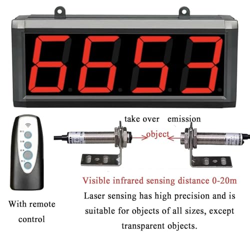 Contador digital de 6 dígitos con sensor láser y pantalla industrial para líneas de producción 6