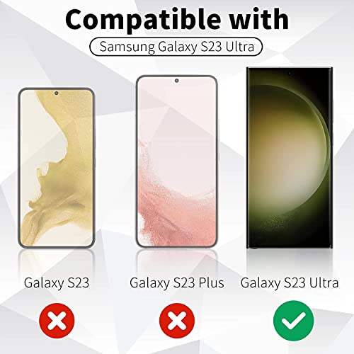 Image of Midkart Kickstand Cover Compatible with Samsung Galaxy S23 Ultra 6.8 inch Release 2023 Hard PC Electroplated Borders Anti-Yellowing Protective Case, Transparent & Purple