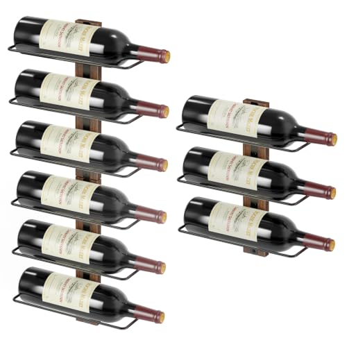 B4Life Wine Rack Wall Mounted Wall mounted wine rack Wall Wine Rack for 9 Wine Bottles Wood Wine Racks for Wall Wine Holder Wall Mounted Wine Bottle Racks for Kitchen Dining Room Bar