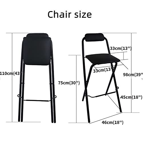Tabouret pliant gain de place avec assise rembourrée blanche et dossier