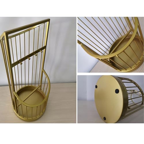 Grand support de parapluie en métal avec structure robuste à 2 niveaux