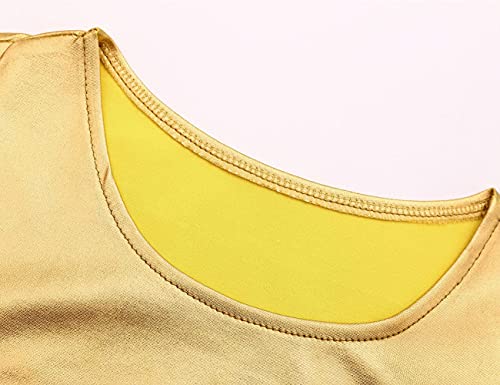 LUCKYGAL Girls Metallic Dresses Sparkly Shiny Party Twirl Dress Sleeveless Outfits3