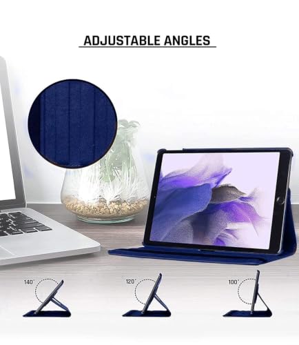 Image of M Cart 360 Degree Rotate PU Leather Stand Flip Case Cover for Samsung Galaxy Tab A7 Lite 8.7 inch 2021 (SM-T220 / T225 (Midnight Blue)