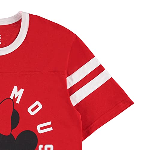 Disney Ladies Mickey & Minnie Mouse Shirt - Classic Mickey & Minnie Mouse Mickey & Minnie Varsity Stripe Sleeve Athletic Tee4