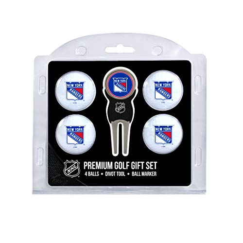 Team Golf Nhl New York Rangers 4 Golf Ball And Divot Tool Set Regulation Size Golf Balls (4 Count) & Divot Tool With Removable Double-Sided Magnetic Marker #TOP7