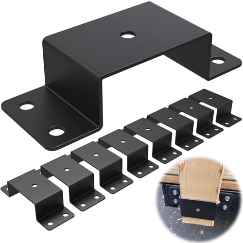 FOROIRON 8 Pcs Trailer Stake Pocket Bracket for 2 x 4 Lumber Heavy Duty Utility Trailer Stake Pocket for Truck Box Trailer Flatbed Trailer Alloy Steel Black Wall Mount