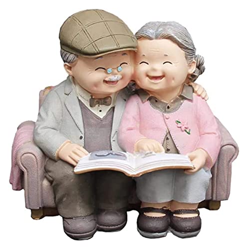 Figurines couple grands-parents en résine : cadeau de mariage unique
