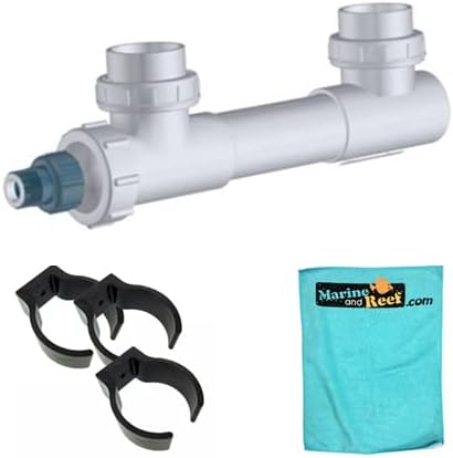 Aqua Ultraviolet Classic 25 Watt White 3/4" UV Sterilizer, Three Mounting Clips, & Towel Bundle (3 Items)