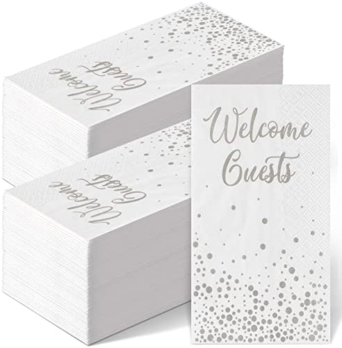 Amazon.com: Gift Boutique 100 Gold Welcome Guests Napkins Disposable ...