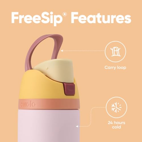 Image of Owala FreeSip Insulated Stainless Steel Water Bottle with Straw for Sports and Travel, BPA-Free, 24 Ounce, Candy Store