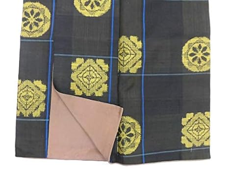 Amazon | 4575-5911 【中古】 着物 大島紬 正絹 黒色地に角割