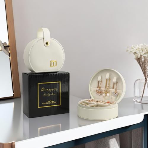 COLLECTIVE HOME - Travel Jewelry Case, Elegant Half-Moon Design with Gold Monogram, Detachable Handle, Personalized Accessory Organizer, Gift for Fashion-Forward Women and Teens (m) - Image 6