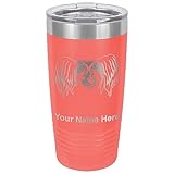 LaserGram 20oz Vacuum Insulated Tumbler Mug, Chinese Crested Dog, Personalized Engraving Included (Coral)