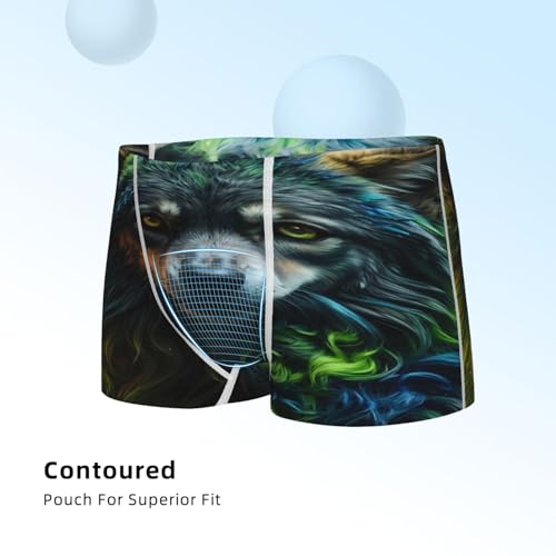 Boys' Cotton Boxer Brief Soft Underwear-Realistic Style Colorful Wolf4
