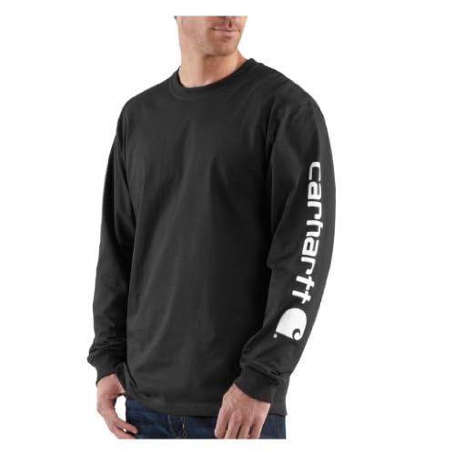 Carhartt Men’s Loose Fit Heavyweight Long-Sleeve Logo Sleeve Graphic T-Shirt