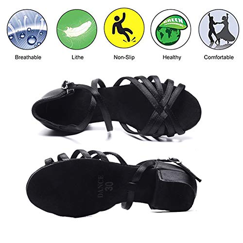 Chiximaxu Ballroom Dance Shoes Latin Wedding Party Performance Sandals For Girls Black 13 M Us Little Kid #TOP2