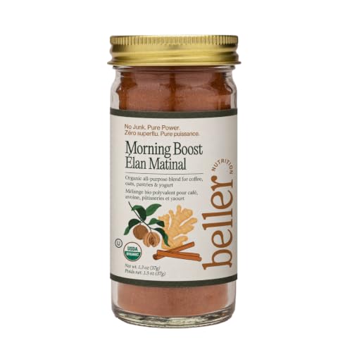 Beller Nutrition Morning Boost Organic Ceylon Cinnamon Spice Blend | 1.4 oz | Organic Ceylon Cinnamon Powder &amp; Allspice Seasoning for Smoothies, Cereal &amp; Breads