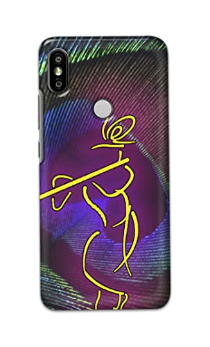 Image of PRINTFIDAA Lord Krishna On Peacock Feather Hard Back Cover for Redmi Y2 / Redmi S2 Back Cover -(P6) KAT1007