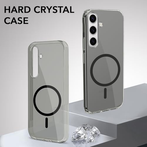 Image of Jkobi Lifetime Anti-Yellow MagSafe Compatible Clear Back Cover Case for Samsung Galaxy S24 (Sleek Hard Crystal | Shockproof and Camera Protection)