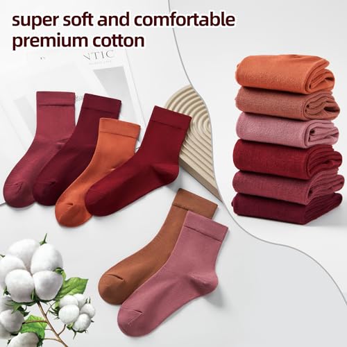 Image of Corlap Women's Thin Above Ankle Socks - 6Pairs Cotton Casual Bootie Dress Crew Socks