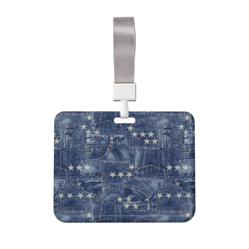 名札ケース デニム柄 ネームホルダー 名刺ホルダー IDカードケース パスケース IDカードケース おしゃれ カードホルダー バッジホルダー 首掛け 吊り下げ名札 定期入れ 名刺入れ 旅行用品 学生証 贈り物