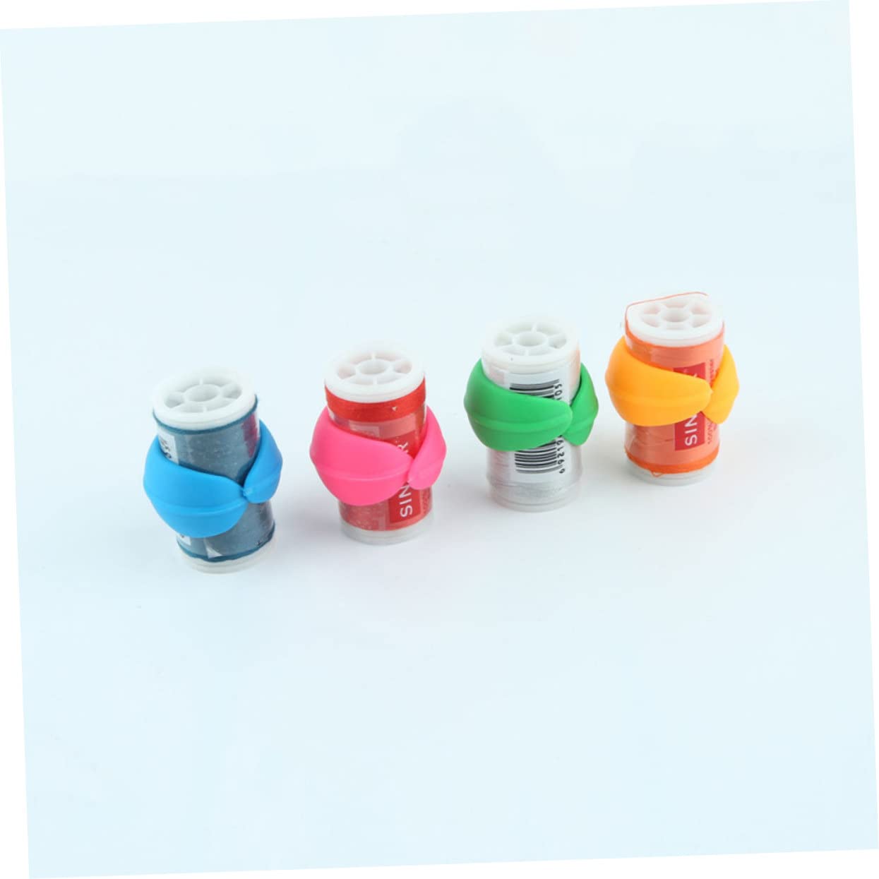 80 Stück Silikon Spulenclips Flexibel Bunt Nähgarnrollenhalter für Haushaltsnähmaschinen Garnspulenhalter Garnrollenclip Nähzubehör Organizer Zufällige Farbe