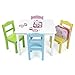 Humble Crew Kids Wood Table & 4 Chair Set Primary, White/Pastels