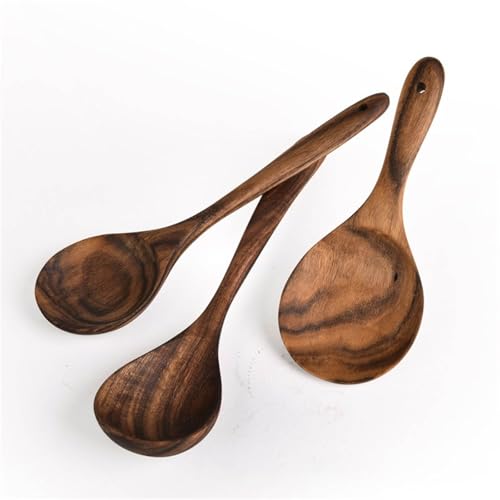 Cuchara de madera de grado alimenticio para remover y recoger guisos 6