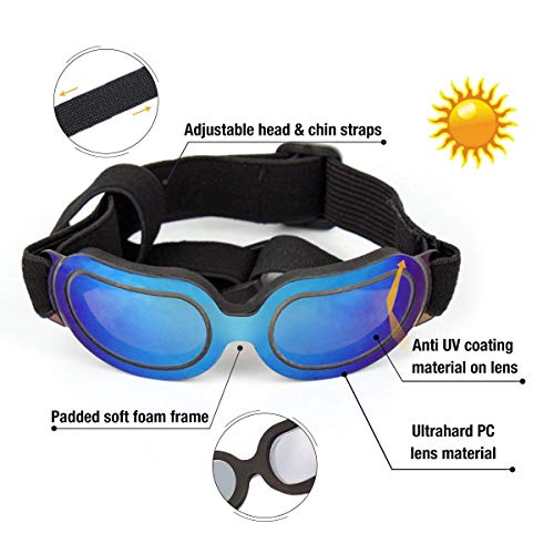 ENJOYING Dog Goggles Small Dog Sunglasses UV Protection Big Cat Glasses Fog/Windproof Outdoor Doggy Eye Protective with… - Image 4