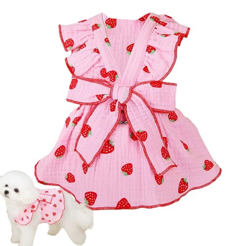 Pettorina per gatti, pettorina per cani di piccola taglia,Simpatici vestiti floreali per cani femmina - Abito con papillon traspirante con fibbia con coulisse per cuccioli di e gatti di piccola t
